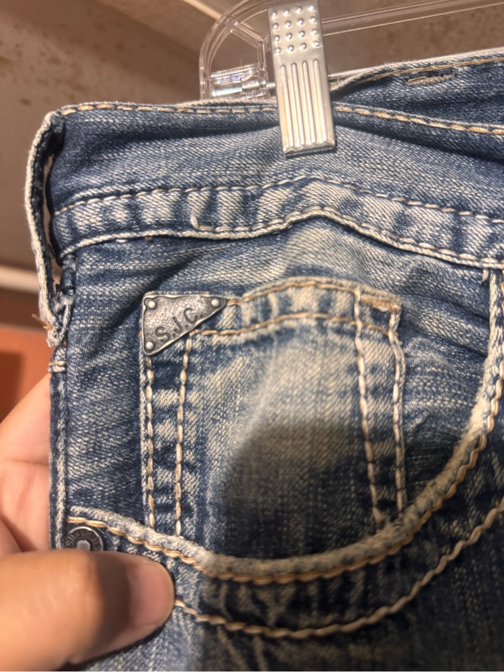 Silver Jeans Co Zac Flap Mens 33x32 Blue Bootcut Pockets Embroidered Western Y2K - Picture 3 of 11